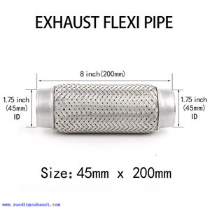 45mm x 200mm اللحام على الفولاذ المقاوم للصدأ العادم المشترك إصلاح أنابيب أنابيب المرنة